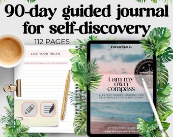 digital journal: self-discovery, self-reflection, self-care | PDF printable, Notability, Goodnotes | 112 pages with journal prompts