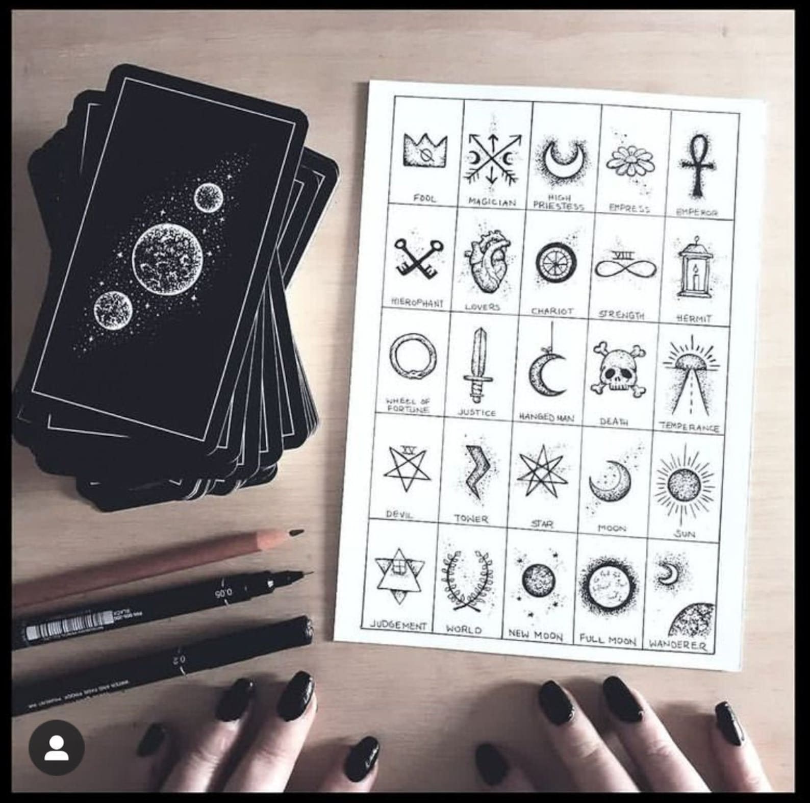 Tarot Symbols Journal Decoration Sheet Printable Download - Etsy