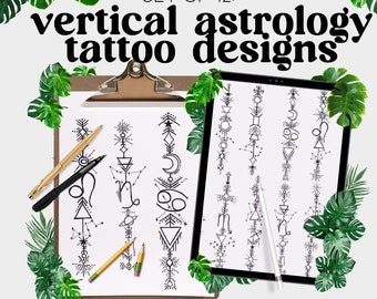 astrology clip art: tattoo design, celestial stickers, constellations, zodiac sig, digital download PNG