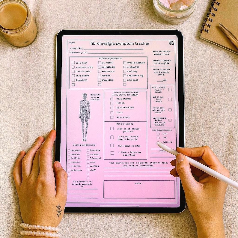 Fibromyalgia Symptom Tracker Journal Page, Chronic Pain and Illness (Digital Download) image 2