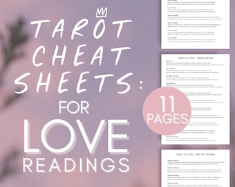 Love Tarot Cheat Sheet: Card Meanings for Relationships (PDF Printable Digital)