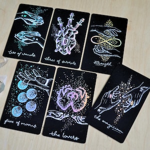 Unique Tarot Deck with book, Indie Tarot Cards with guidebook, Cute Deck for Beginners, Tarot Oracle Card Deck for Divination Reading, No AI
