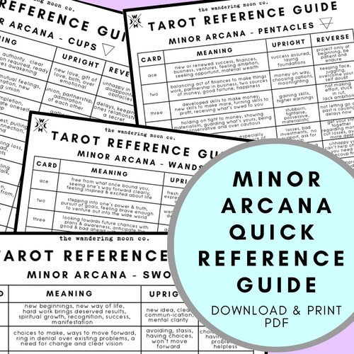 Tarot Quick Reference Guide Tarot Cheat Sheet PDF Astrology - Etsy