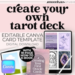 Canva Template: Digital Oracle Deck, Personalised Tarot Deck, Flash Cards, DIY Make Your Own
