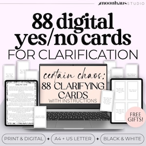 Printable Digital Cards: 88 Yes/No Clarification Cards for Tarot Spreads and Readings (PDF'')