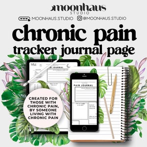 chronic pain journal page | pain tracker symptom page | PDF printable download
