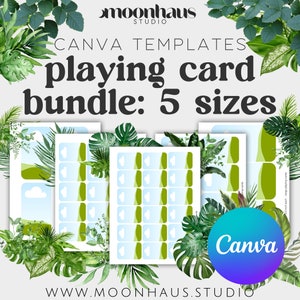 canva template - various sizes of playing card templates: tarot cards, oracle cards, mini tarot, mini tarot stickers