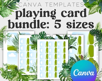 canva template - various sizes of playing card templates: tarot cards, oracle cards, mini tarot, mini tarot stickers