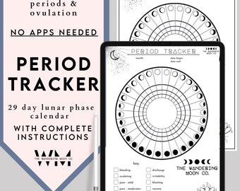 Period Tracker Ovulation PMS PMDD Tracker Lunar Cycle - Etsy
