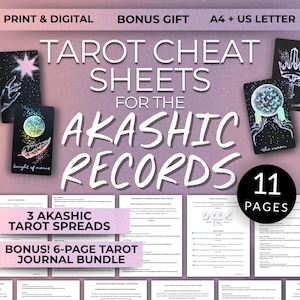 Printable Akashic Records Tarot Guide: Past Life Reading, Card Meanings & Spreads Digital Download