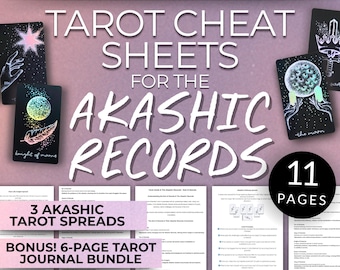 Printable Akashic Records Tarot Guide: Past Life Reading, Card Meanings & Spreads Digital Download