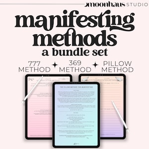 Manifesting Methods Set: 369 Method, 777 || Manifestation Techniques, Instant Download PDF