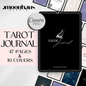 Comprehensive Tarot Journal Template: 47 Pages and 10 Covers | Spreads and Meanings | Digital Printable Planner