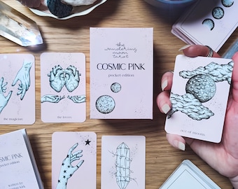 Mini Pink Tarot Deck: Indie Pocket Cards with Guidebook, Small Size, Beginner-Friendly