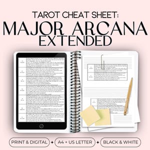 Tarot Cheat Sheet: Extended Major Arcana Card Meanings for Tarot Spreads and Readings
