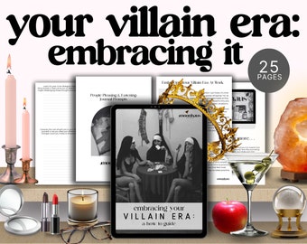 villain era journal: digital, printable PDF with journal prompts - anti-hero, shadow self, boundaries, confidence PDF