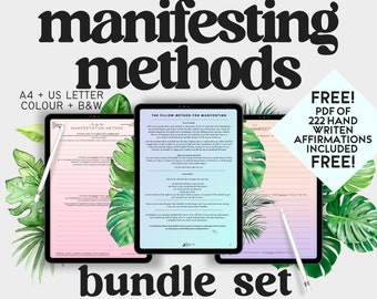 manifesting methods set: 369, 777, pillow method || manifestation techniques, instant download PDF