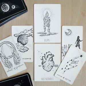 tarot & oracle deck bundle set | unique, indie oracle cards and tarot cards deck with guidebook box, cute beginner decks set for divination