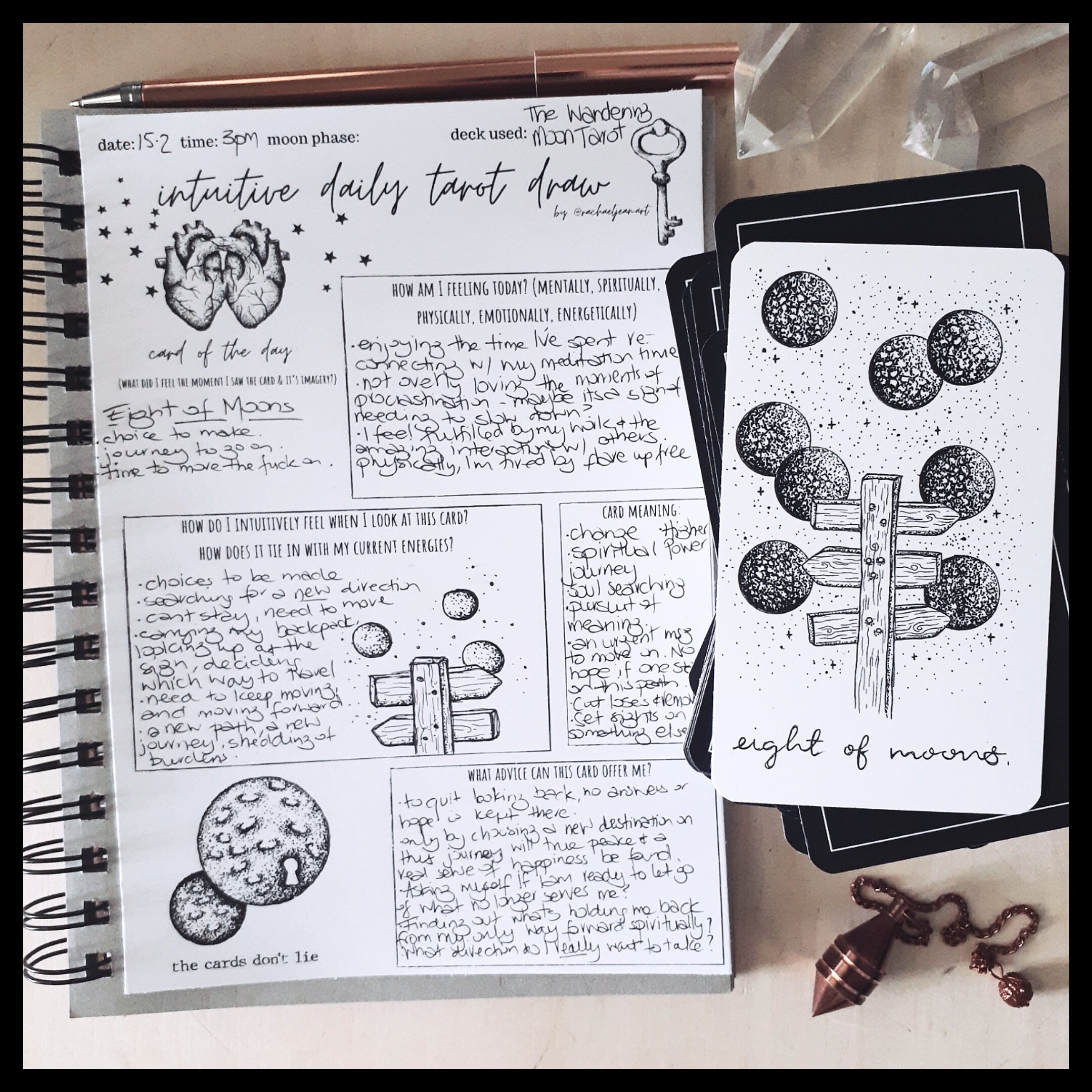 Intuitive Tarot journal page