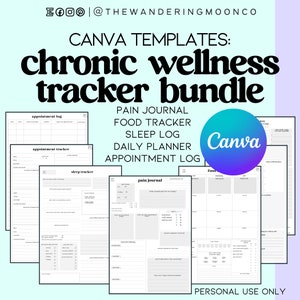 digital journal for chronic pain & illness, trackers for spoonie fibro PDF download, printable binder Holding Space for Myself image 6