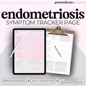 Endometriosis Symptom Tracker Page: Endo Chronic Pain and Illness (Digital Printable Download)