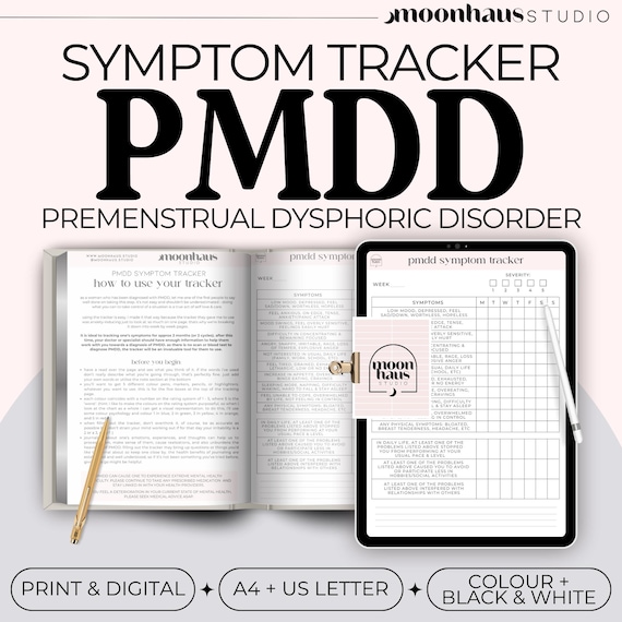 PMDD symptom tracker: digital & printable || women’s health, mental health PDF