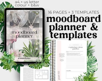 moodboard planner & journal with canva templates PDF