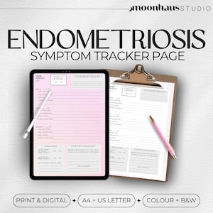 endometriose endopijndagboek symptoomtracker: chronische pijn en ziekte, digitale download, endo-bewustzijn, pijnbeheersing, pcos-tracker