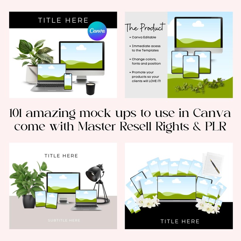 101 Canva Template Mockup Frames Digital Marketing Product Mock Ups