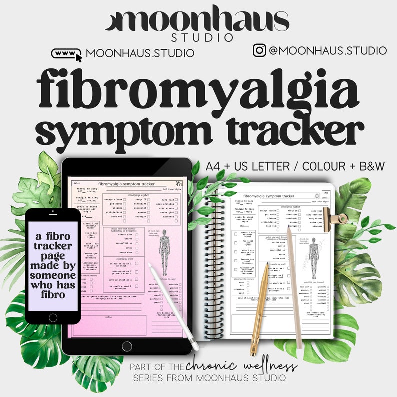 Fibromyalgia Symptom Tracker Journal Page, Chronic Pain and Illness (Digital Download) image 6