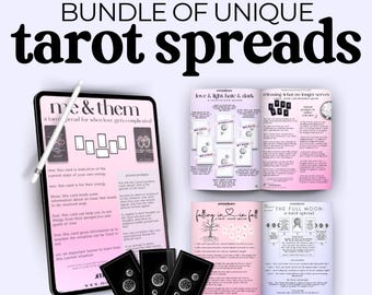 13 Unique Tarot Spreads: Love, Career, Self-Care, Journal Pages and Prompts (PDF Printable Digital)
