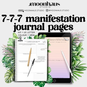 777 manifestation method journal page || print download manifesting, law of attraction