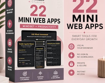 22 Mini Web Apps for Productivity and Mindset | AI Digital Tools | Small Business Owner