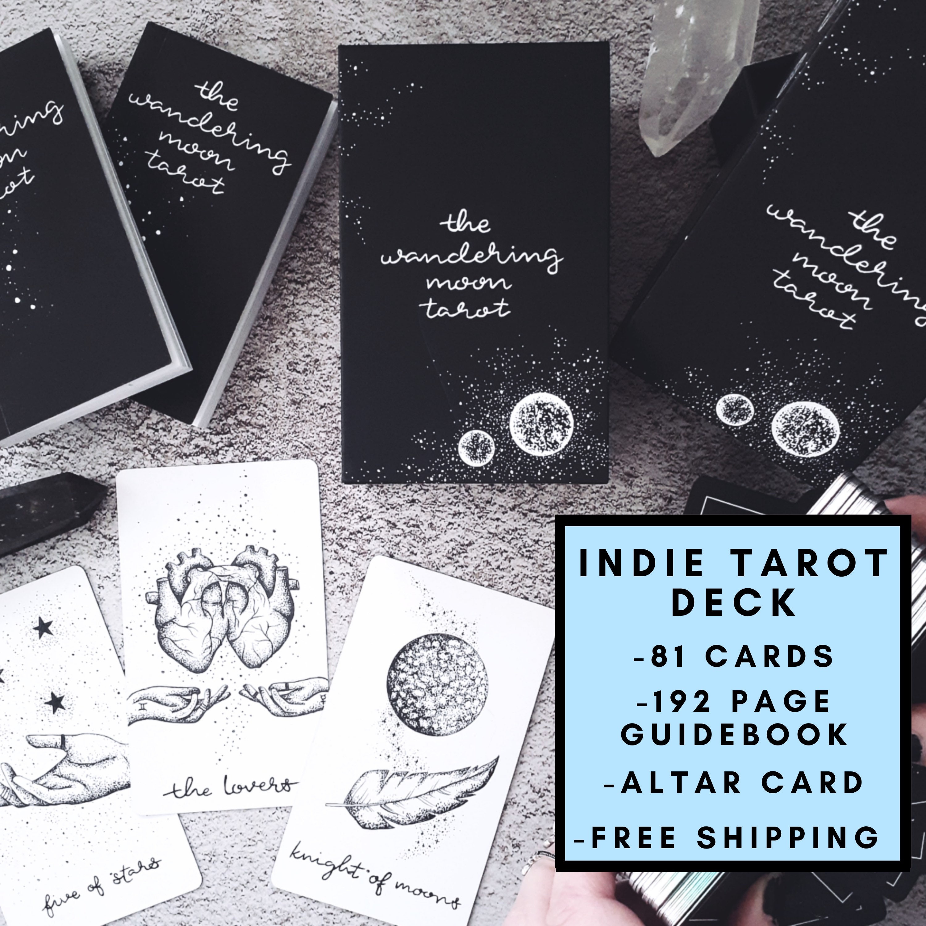 The Wandering Moon Tarot With Guidebook 81 Cards Indie - Etsy Hong Kong
