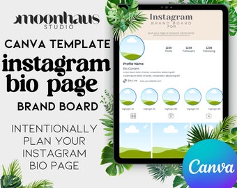 canva template instagram planner for aesthetic bio page