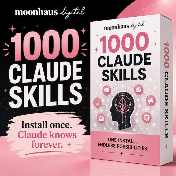 Claude AI Skill Pack | 1000 Skills for Small Business | Digital Products, Content Creation