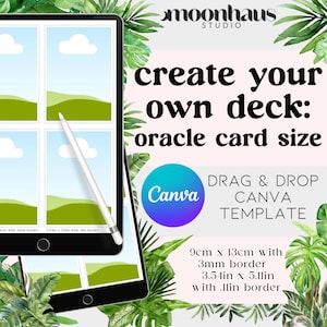 Canva Vorlage für ein digitales Orakel Deck, Tarot Deck, Karteikarten