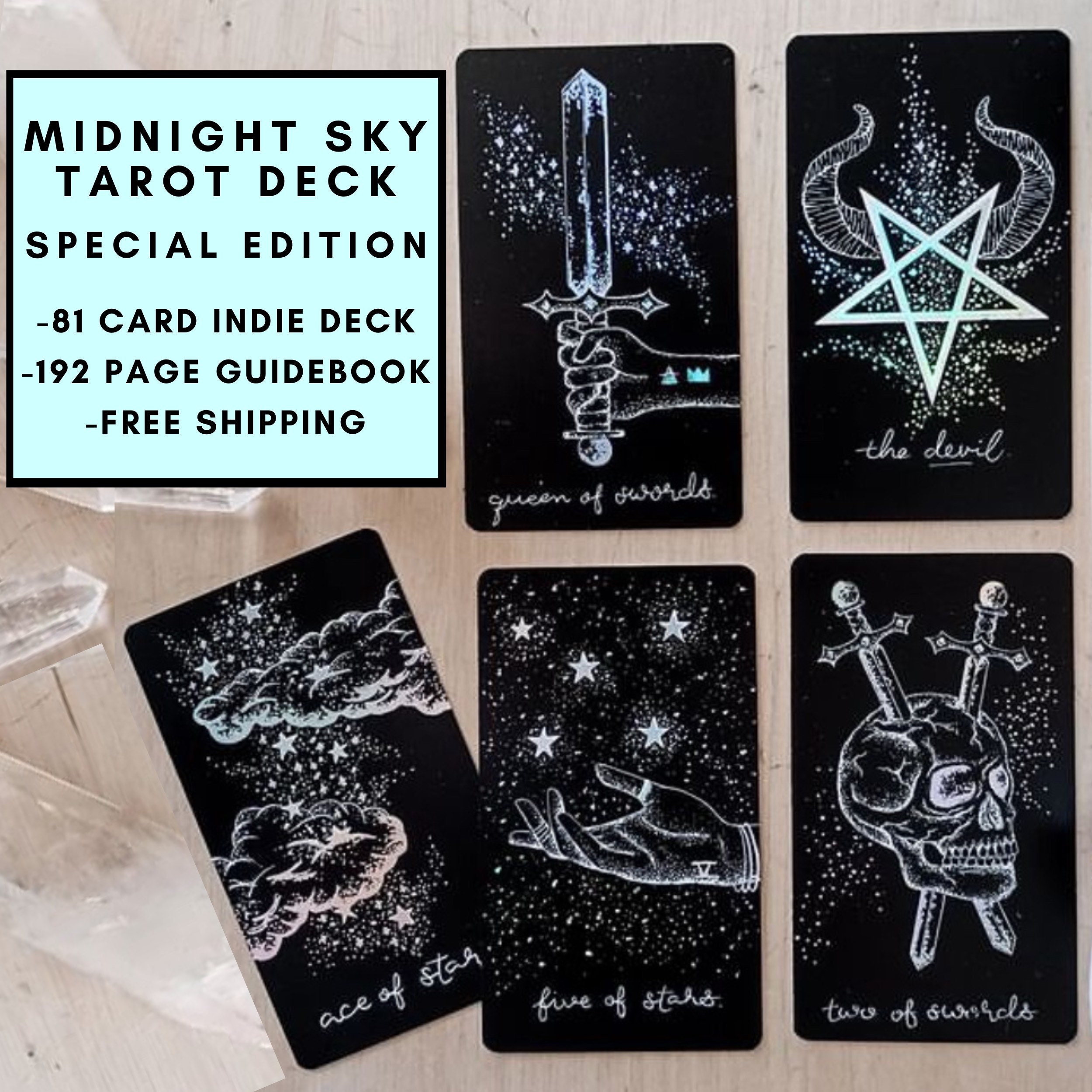 Midnight Sky Special Edition Tarot Deck Indie 81 Cards With - Etsy