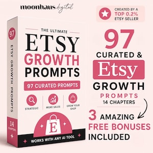 Etsy Sellers Prompts Ebook | Claude AI ChatGPT Writing Prompt Pack Templates | Side Hustle SEO