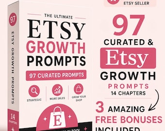Etsy Sellers Prompts Ebook | Claude AI ChatGPT Writing Prompt Pack Templates | Side Hustle SEO