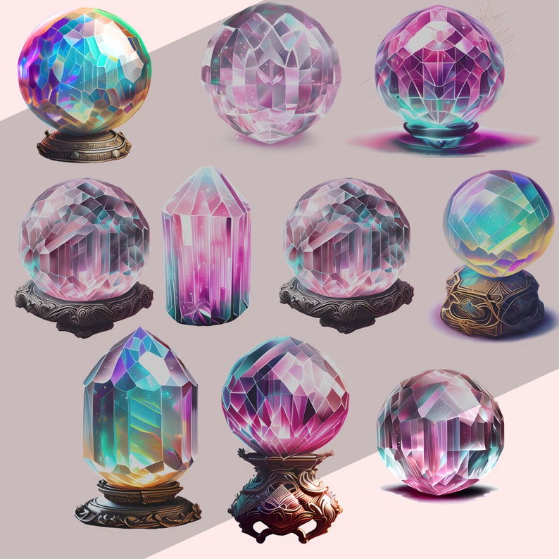 crystal clip art image set: 10 isolated images image 3