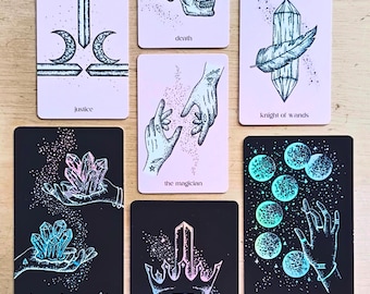 Indie Tarot Card Set: Cosmic Pink Mini & Midnight Sky Holographic Decks