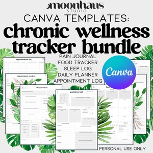 chronic pain & illness template bundle | digital canva download | personal use | chronic disease management