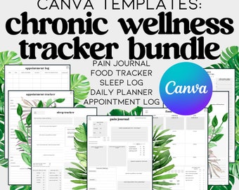 chronic pain & illness template bundle | digital canva download | personal use | chronic disease management