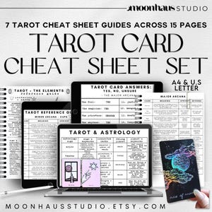 tarot cheat sheet bundle | digital printable, download PDF | Book of Shadows, Grimoire pages, tarot journal, bestseller tarot booklet