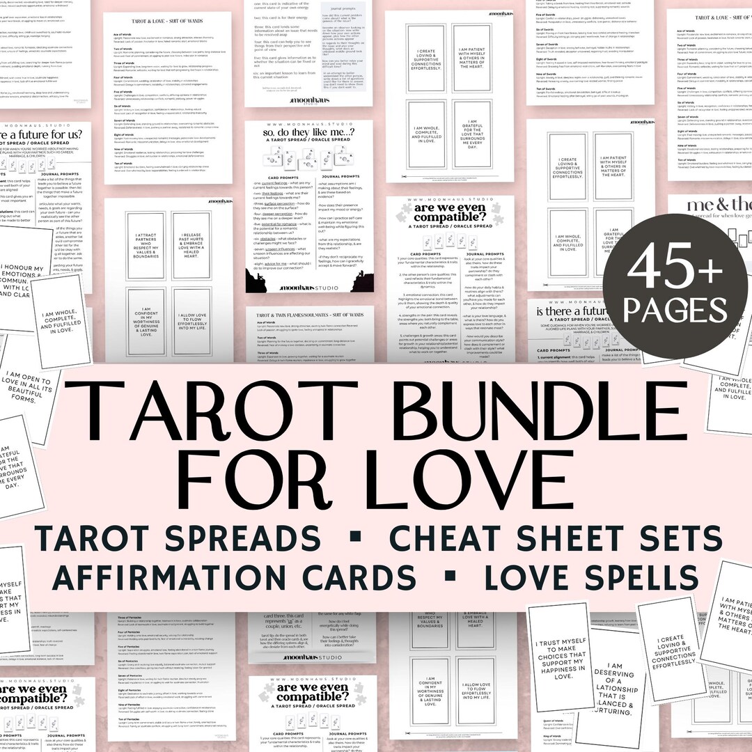 Tarot Love Cheat Sheet & Twin Flame Bundle: Spells, Tarot Reading ...