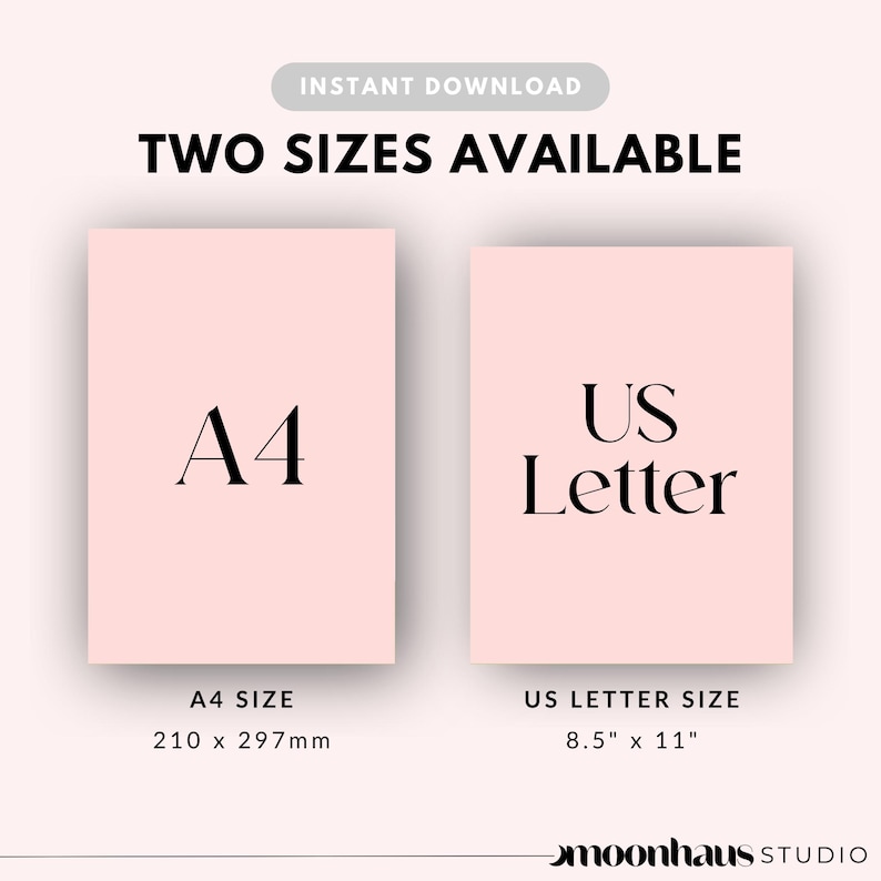Digital product listing showing two sizes available, A4 and US Letter, for instant download templates. Designed for Etsy sellers creating digital products with ai prompts and business plan strategies. Helps optimise listings for trending products and best selling items.