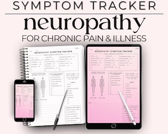 Neuropathy Symptom Tracker Journal Page | Diabetes, Fibromyalgia, MS, Auto Immune Disorders | Printable & Digital