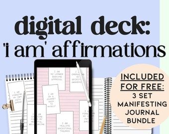 i am: an affirmation deck || 108 original affirmation cards for digital download print, oracle healing self love