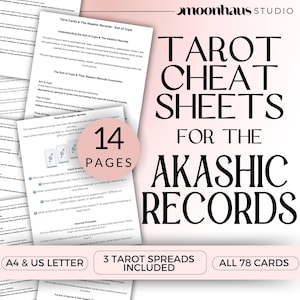 Aide-mémoire de disques akashiques de tarot pour les lectures de tarot, lecture d'âme de vies antérieures, régression de contrat d'âme, livre des ombres, téléchargement numérique